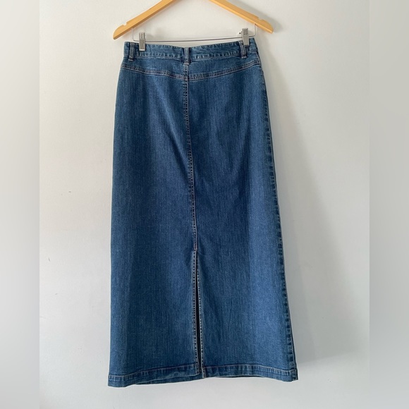 vintage embroidered denim maxi skirt - Picture 4 of 4